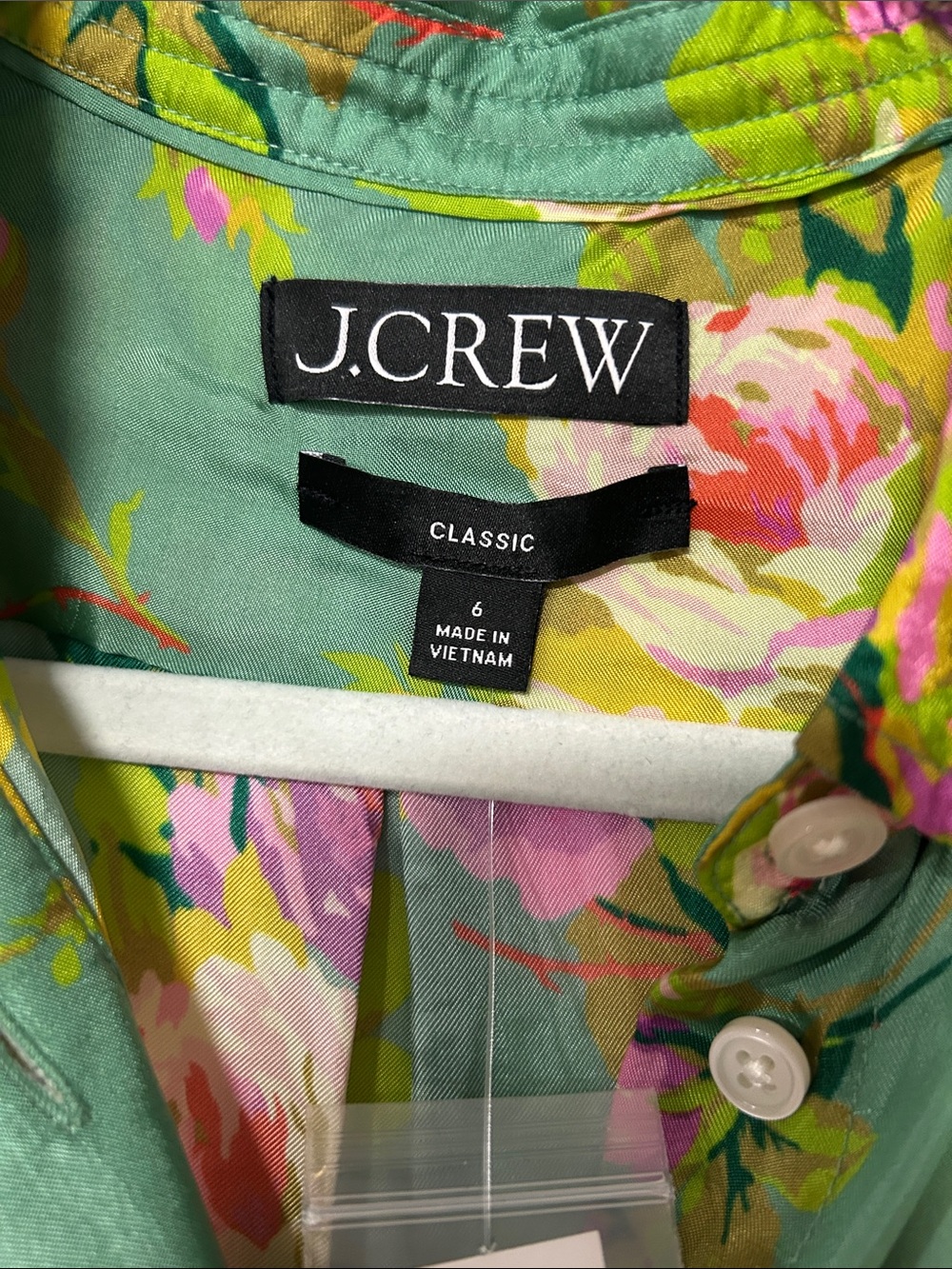 J.Crew Green cupro-blend Button-Down Shirt in rose garden - Picture 3 of 8